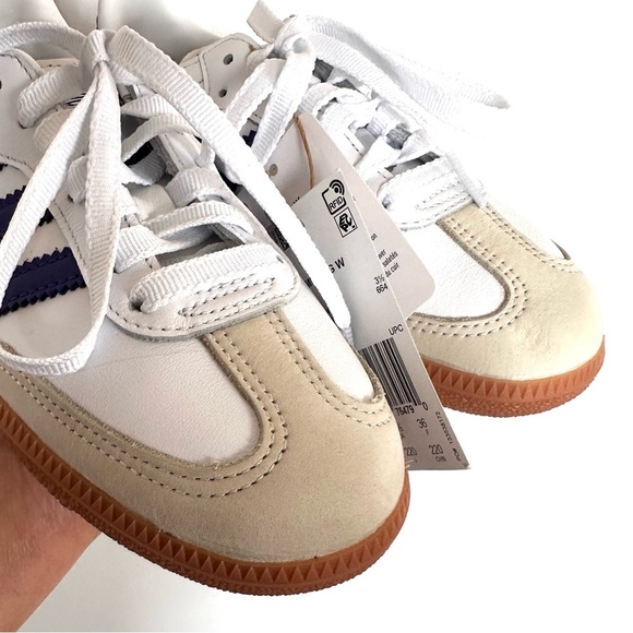 Adidas Samba OG White and Purple with Gum Sole size 5 NWT - Picture 6 of 11